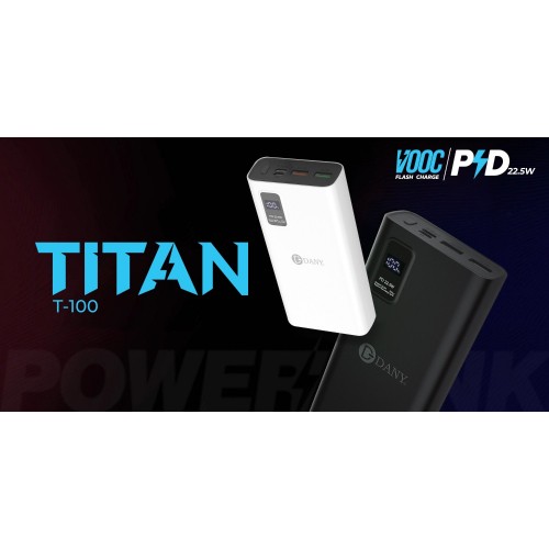 Titan T-100 20000mAH Compact Power Bank with Flash Charging 